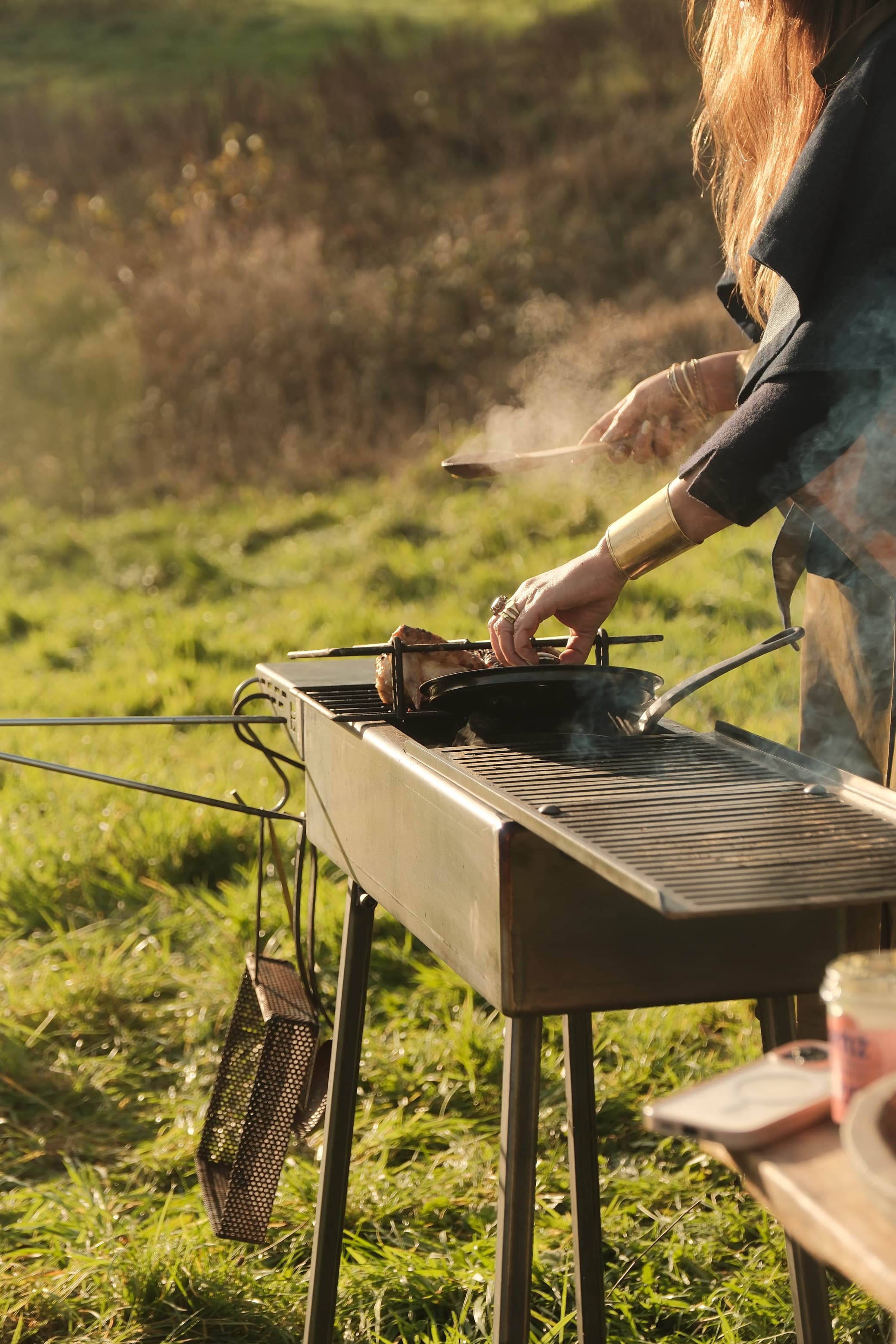 Cooking on the Argentinian grill